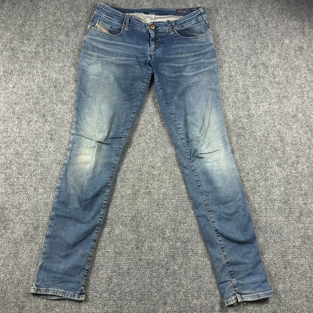 Diesel Grupee JoggJeans Women 31 Blue Denim Sweatpants Slim Fit Low Rise Jeans